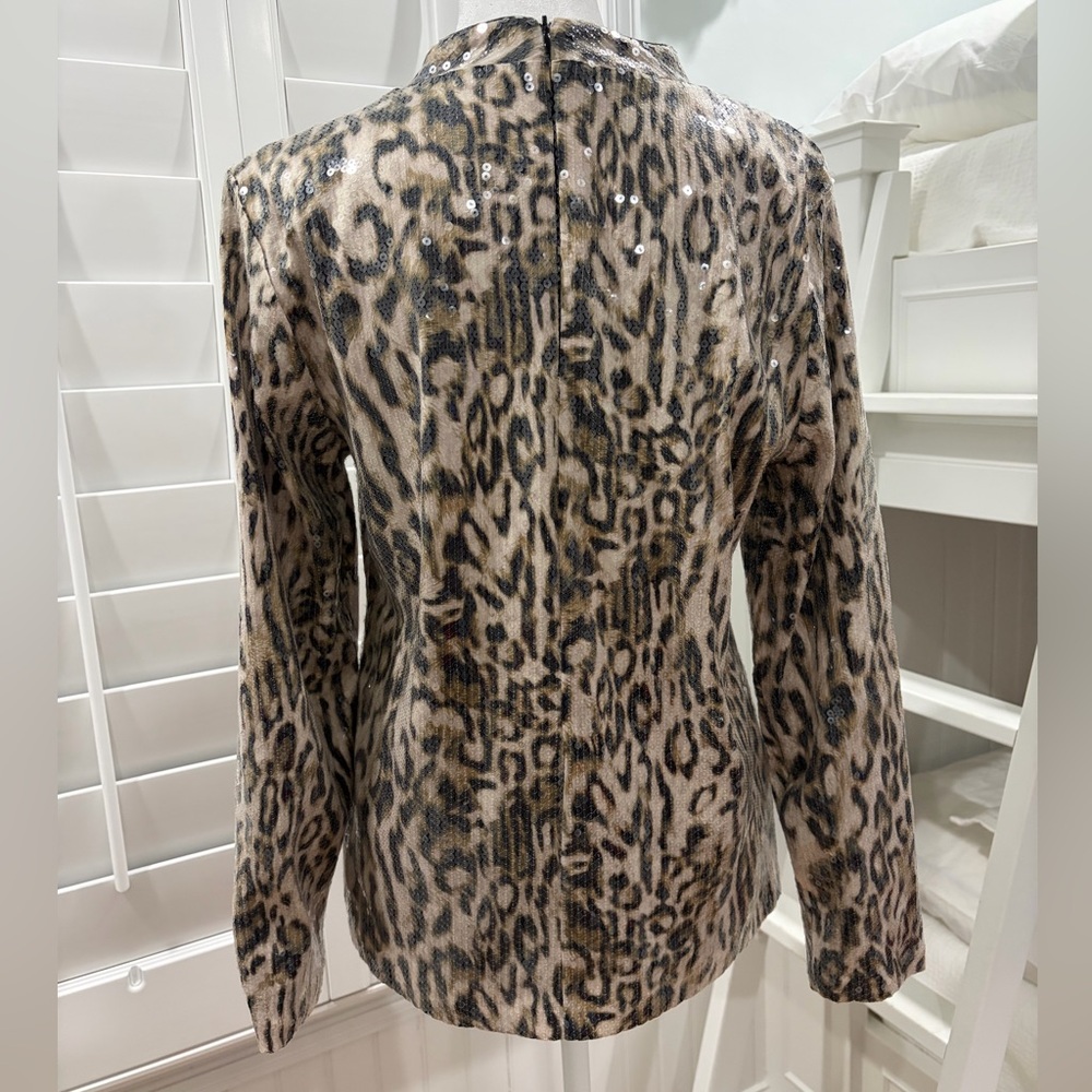 Chico's Animal Print Sequin Blouse - Picture 3 of 5